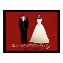 Tux & Gown Save the Date Postcard
