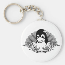 Tux Penguin - (Linux, Open Source, Copyleft, FSF) Key Chain