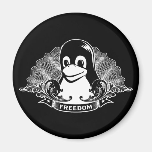Tux Penguin - (Linux, Open Source, Copyleft, FSF) Refrigerator Magnet