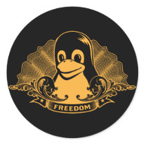 Tux Penguin - (Linux, Open Source, Copyleft, FSF) Round Stickers