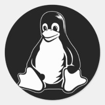 Tux Penguin - (Linux, Open Source, Copyleft, FSF) Round Sticker