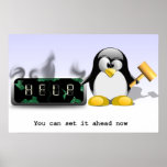 Tux Smash Clock-Anti Daylight Saving Time posters
