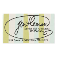 Tuxedo and Alterations Male Buisness Cards Business Card