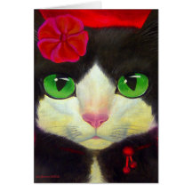 Tuxedo Cat Art - Note card
