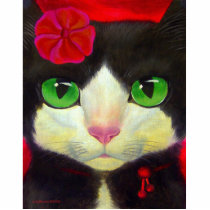 Tuxedo Cat Art Painting Whimsical Feline Photo Sculpture
