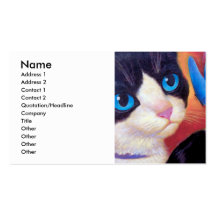 Tuxedo Cat Butterfly Painting - Multi Business Card Templates