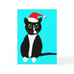 Tuxedo cat Christmas greeting card