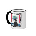 Tuxedo Cat Watching Washing Machine | Cat Art mugs