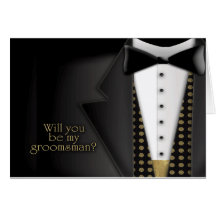 Tuxedo Groomsman Invitation Greeting Cards
