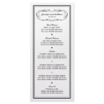 Tuxedo Menu with Black Border on White Customized Rack Card