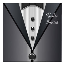 Tuxedo Party Dress Black Tie Formal Party Invite
