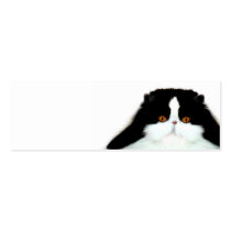 Tuxedo persian cat face book mark business card template