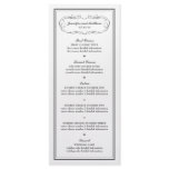 Tuxedo Wedding Menu in Charcoal Grey