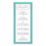 Tuxedo Wedding Menu in Turquoise and Grey Rack Cards