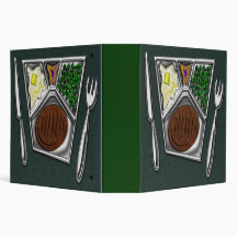 TV Dinner Tray Cooked Frozen Meal Knife and Spork Binders