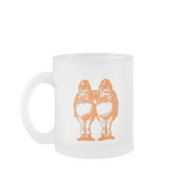 Tweedle Dee & Tweedle Dum in Orange Red Mugs