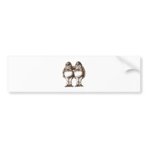 Tweedle Dee & Tweedle Dum Sepia Bumper Sticker