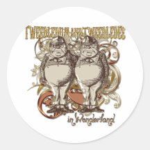 Tweedledum & Tweedledee Carnivale Style Gold Ver. Round Stickers