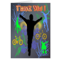 Tween Boy's Birthday Thank You cards