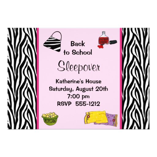 Tween Sleepover Invitation (#INV001)