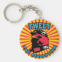 Tweet Revolution Twitter Mao Bird Key Chain
