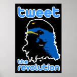 Tweet the Revolution Twitter Style Che Bird Poster posters