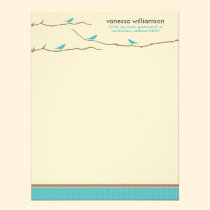Tweet! Tweet! Custom Flat Note Cards (aqua) invitations