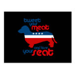 Tweet your meat and lose your seat - post card