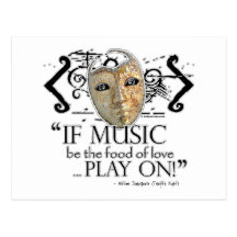 Twelfth Night Music Quote Post Cards