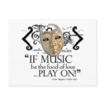 Twelfth Night Music Quote postcards