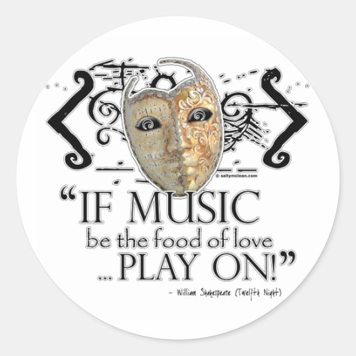 Twelfth Night Music Quote Stickers