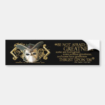 Twelfth Night Quote (Gold Version) Bumper Stickers