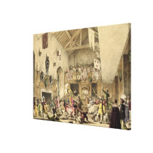 Twelfth Night Revels in the Great Hall, Haddon Hal Stretched Canvas Print