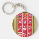 Twelve Days of Christmas, the traditional carol Key Chain