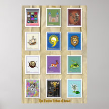 Twelve Tribes of Israel Collage Poster