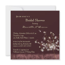 Twilight Dandelion Floral Bridal Shower Invitation