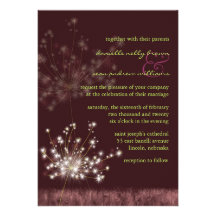 Twilight Dandelion Floral Formal Wedding Invites