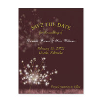 Twilight Dandelion Floral Save the Date Postcards