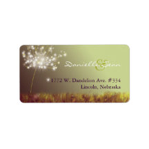 Twilight Dandelion Wedding Return Address Labels