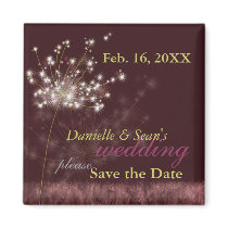 Twilight Dandelion Wedding Save the Date Magnets