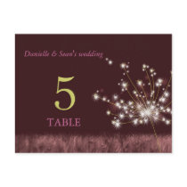 Twilight Dandelion Wedding Table Number Postcards