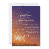 Twilight Dandelions Fall Floral Bridal Shower Invitations