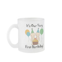 Twin Babies 1st Birthday Tshirts and Gifts Coffee Mugs