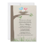 Twin Baby Bird's Nest Baby Shower invitations