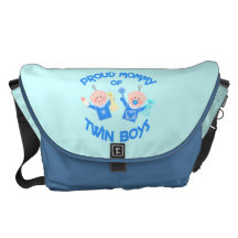 Twin Baby Boy's Mom Diaper Messenger Bag