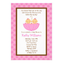 Twin Baby Girl Shower Invitation