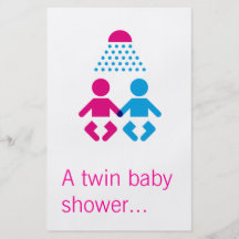 Twin baby shower custom flyer