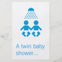 Twin baby shower flyer design