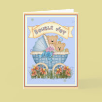 Twin Bears Baby Carriage cards
