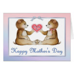 Twin Bears - Boy and Girl on Mother's Day Card
